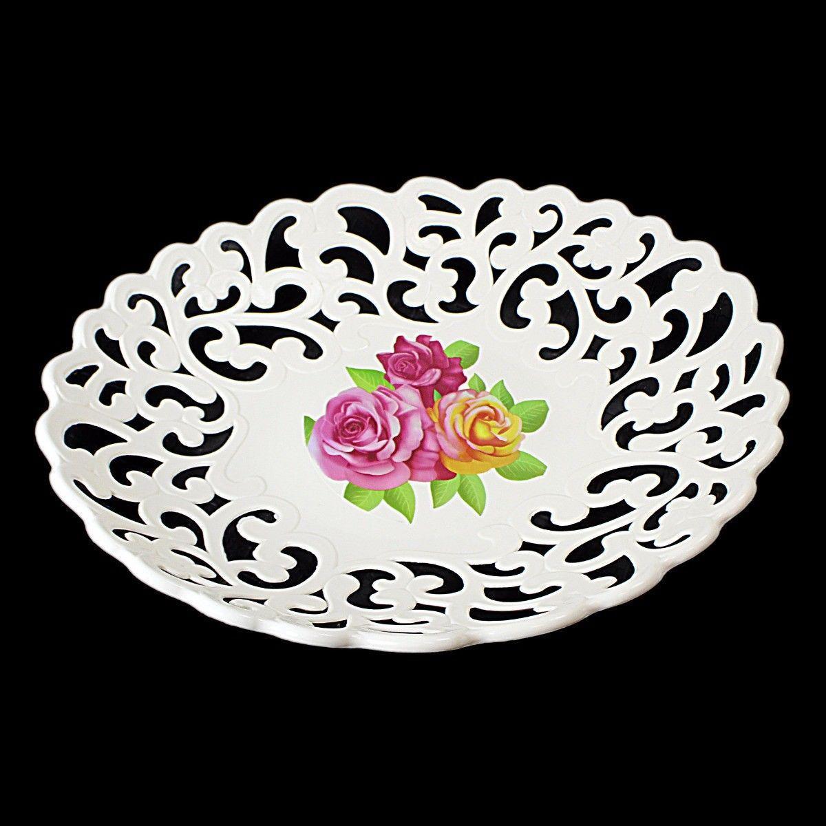Fancy Designer Floral Jeweled Designed Plastic Tray Service Tray 34cm x 12cm 2263 (Parcel Rate)