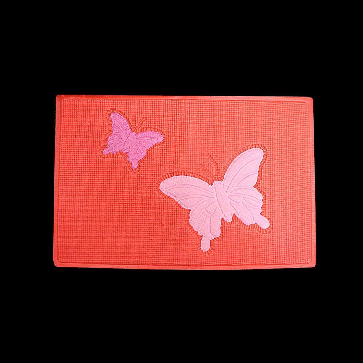 Floral Anti Slip, PVC Bathroom Mat In Assorted Colours 59cm x 39cm 2605 (Parcel Rate)