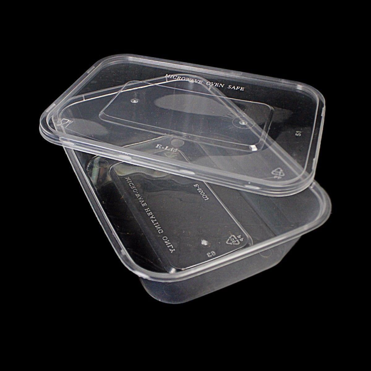 4 Rectangular Stackable Food & Meal Preparation Containers With Lids 1000ml MX7023 (Parcel Rate)