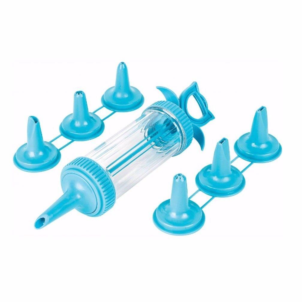 7PC Nozzle Decorative Cake, Cupcake Icing & Piping Plastic Sugarcraft Gun Set 9248 (Parcel Rate)
