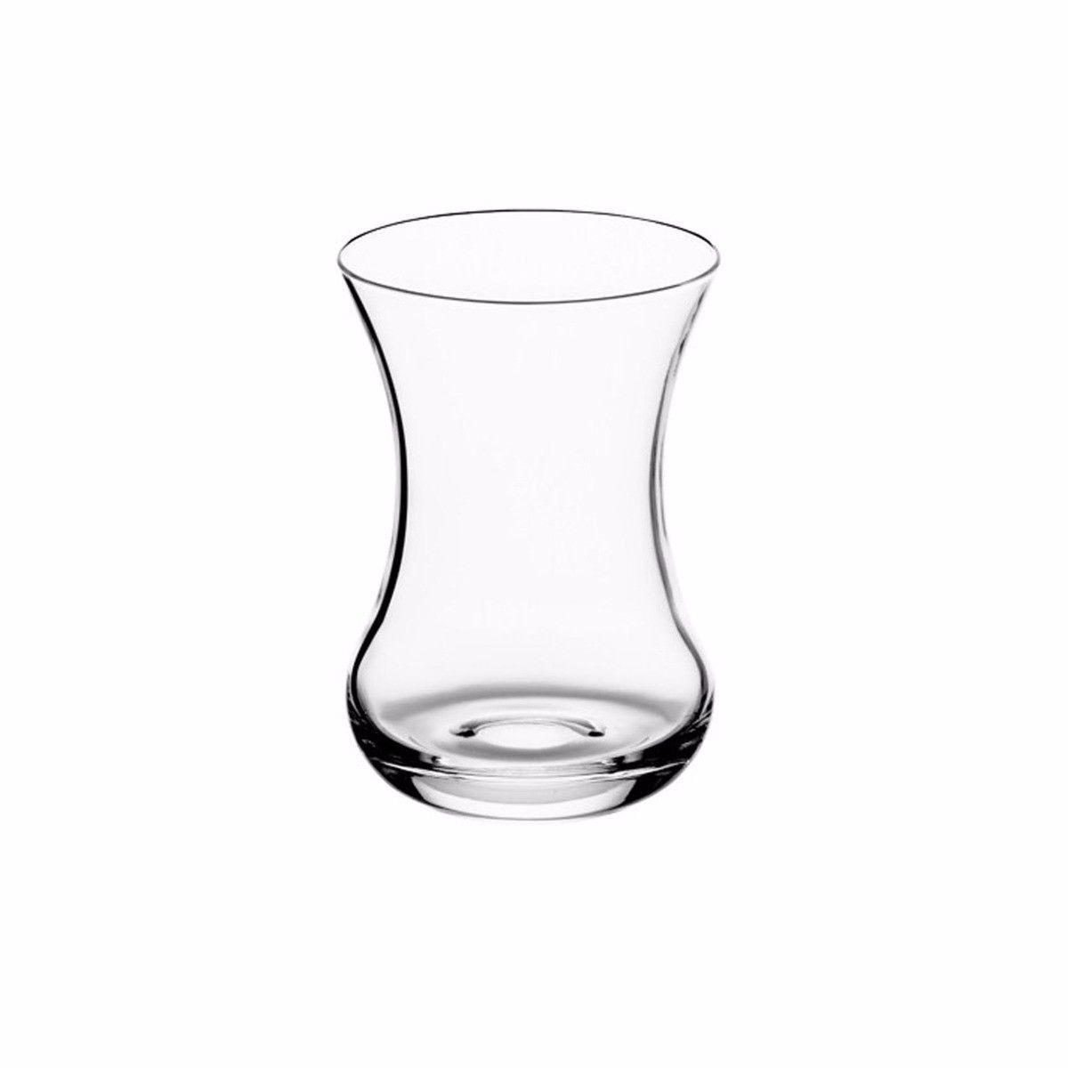 Pack Of 6 Incebelli Tea Clear Glass Drinking Cups 4 1/4oz 7522 (Parcel Rate)