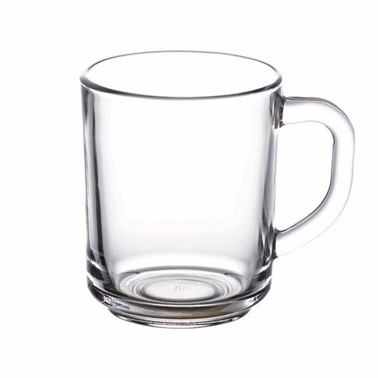 Pack Of 2 Clear Glass Handled Pub Mugs 250cc 55029 (Parcel Rate)