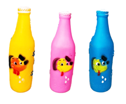 Pet Dog Toy Bottle Squeaky Random Colour Sent 19cm x 6cm 6649 (Parcel Rate)