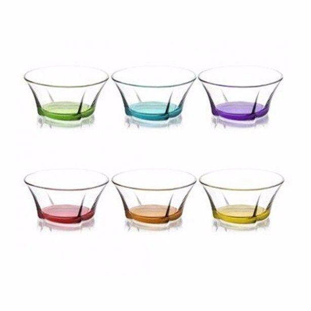 Set Of 6 Coral Truva Bowls Kitchen Home Glassware 5440 (Parcel Rate)