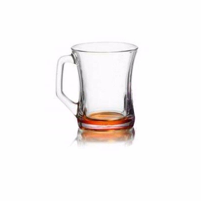 Set Of 6 Zen Coral Glass Mugs ZEN313EC Kitchen Home Glassware (Parcel Rate)