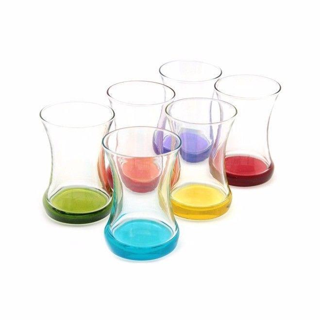 Set Of 6 Coral Zen Cups 155cc 5 1/4 oz ZEN313EC Home Kitchen Glassware 5709 (Parcel Rate)
