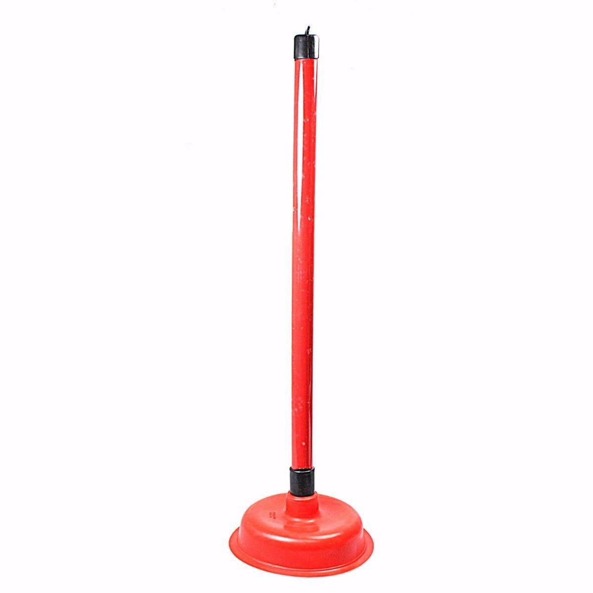 Bathroom Heavy Duty Plunger With Stick In Red 2575 (Parcel Rate)