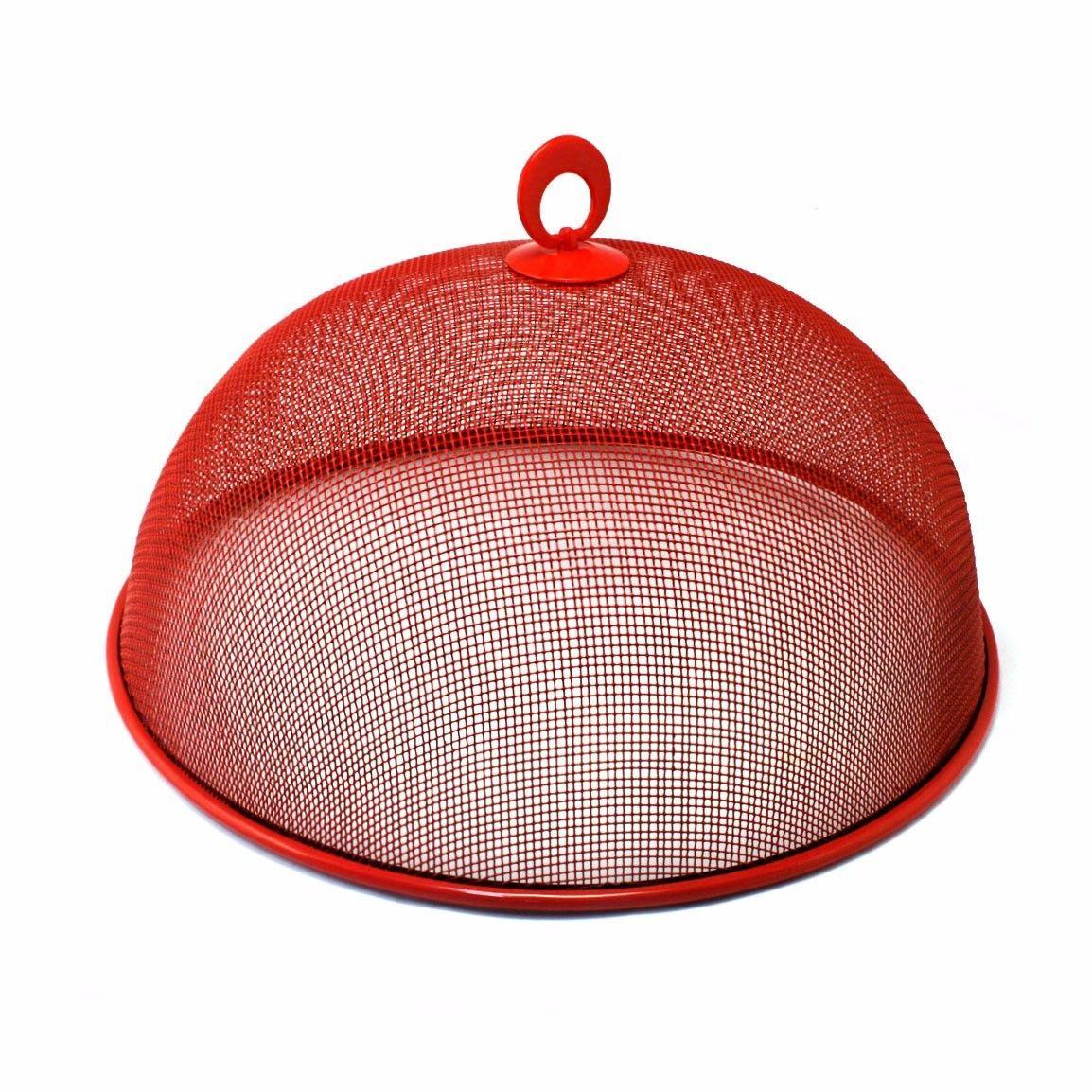 35cm Metal Mesh Food Cover Kitchen Use In Red 0840 (Parcel Rate)