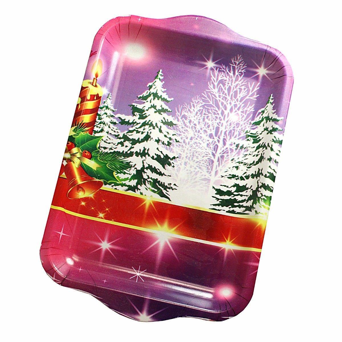 CHRISTMAS PRINTED FOOD TRAY SUITABLE FOR PARTIES 2770 (Parcel Rate)
