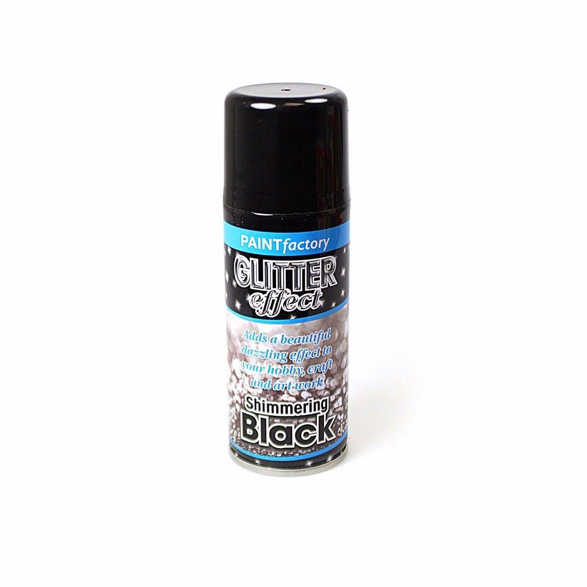 Shimmering Black Glitter Effect Colour Spray Can Paint Decorative Creative Crafts 200ml 1064 (Parcel Rate)