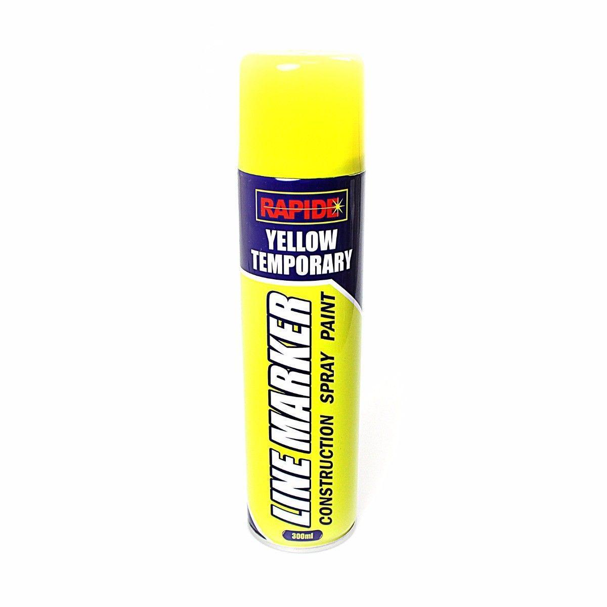 300ml Yellow Line Marker Spray Temporary Construction Paint Aerosol Can 5991 (Parcel Rate)