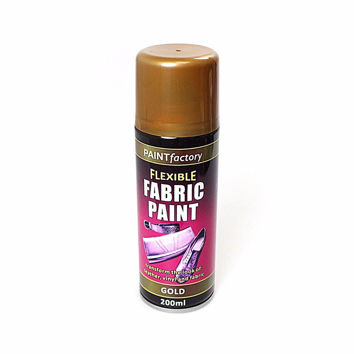 Paint Factory Flexible GOLD Fabric Spray Paint Leather Vinyl Art & Craft 200ml 5106 (Parcel Rate)