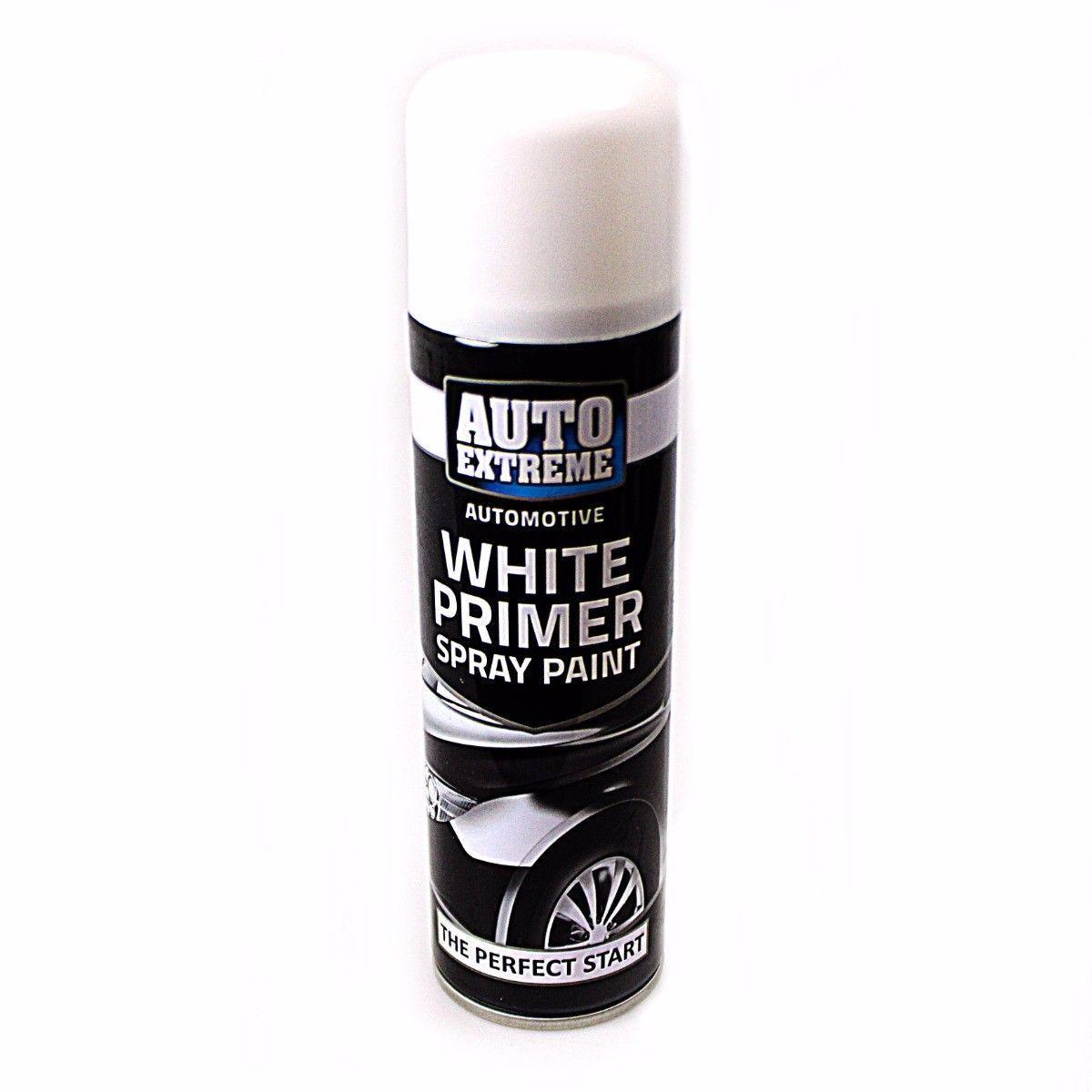 Spray Paint Can Gloss WHITE PRIMER Aerosol AUTO EXTREME 250ML 1912 (Parcel Rate)
