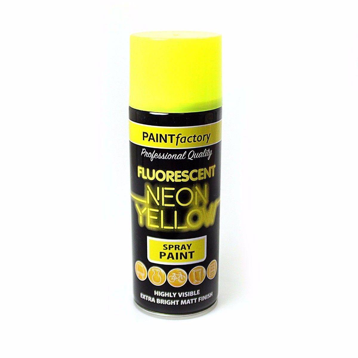 400ml All Purpose NEON YELLOW Aerosol Spray Paint Can Household Car Plastic 1754 (Parcel Rate)