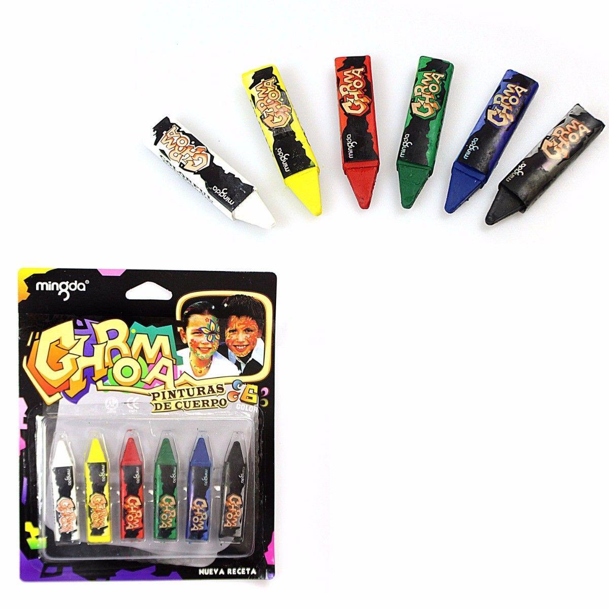 Face Decorating Crayons Pack Of 6 Assorted Colours 3003 (Parcel Rate)