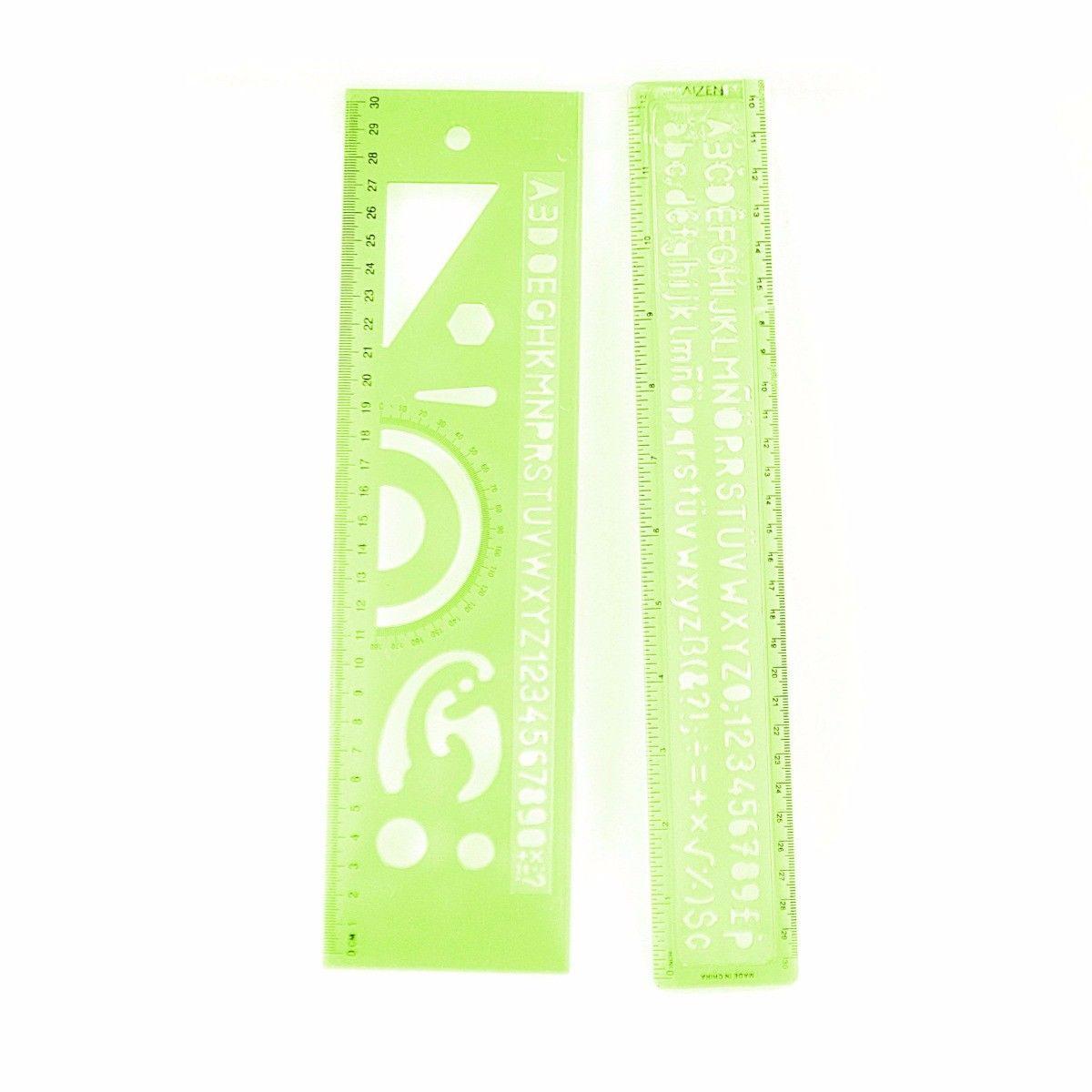 Ruler and Alphabet Set In Pink and Green 2 Pack 3005 (Large Letter Rate)