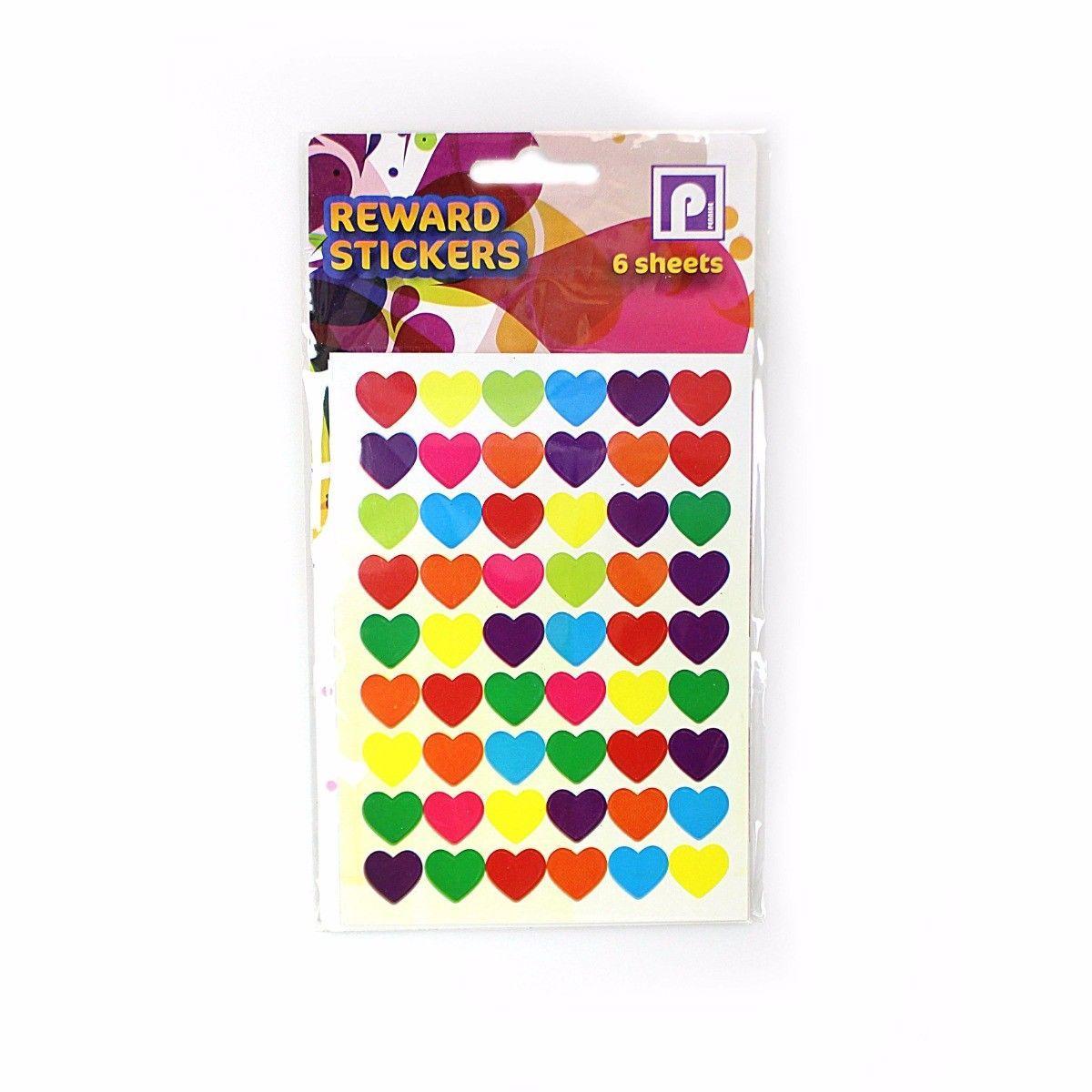 Multi Coloured Heart Shaped Reward Stickers Arts & Craft 3349 (Large Letter Rate)