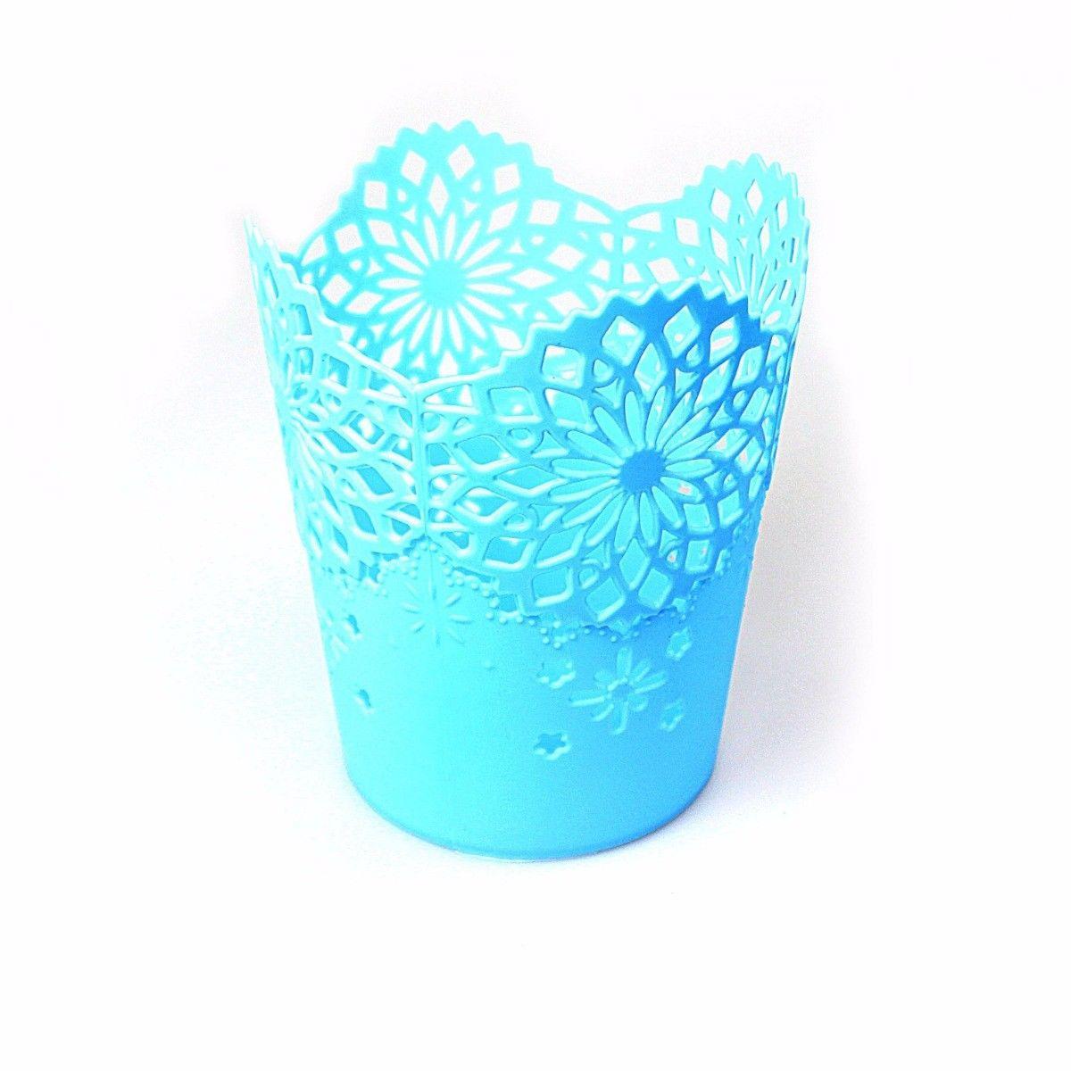 Mini Flower Cut Assorted Colour Bedroom/Household Bin 2272 (Parcel Rate)