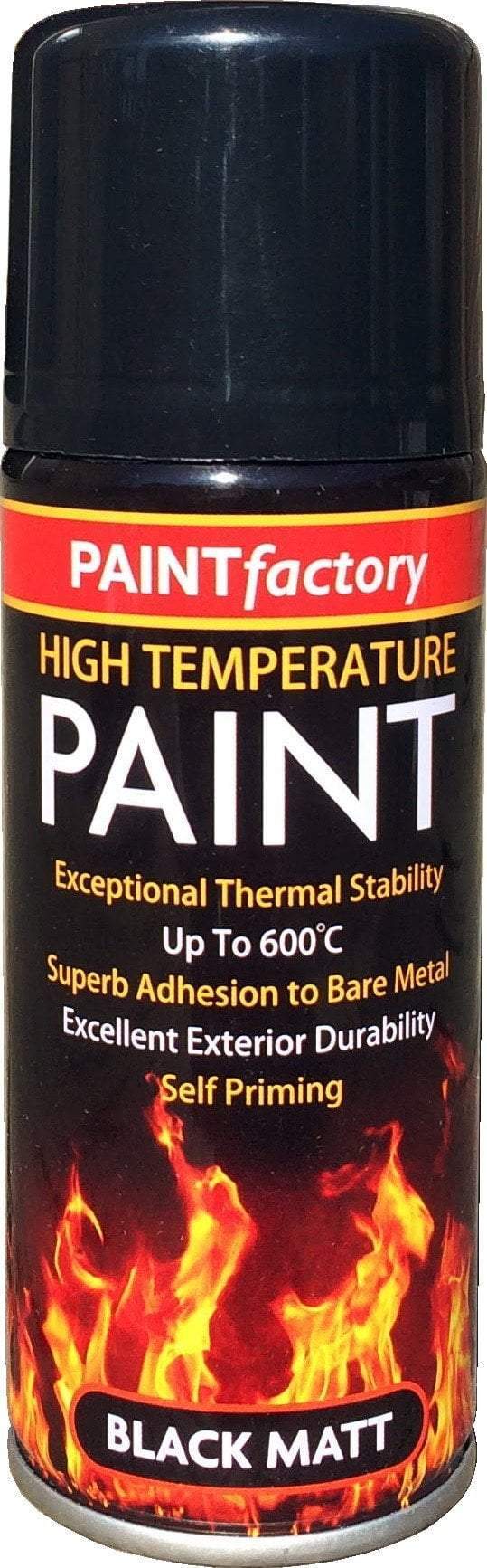 High Temperature Paint Spray Black Matt 200ml 5992 (Parcel Rate)