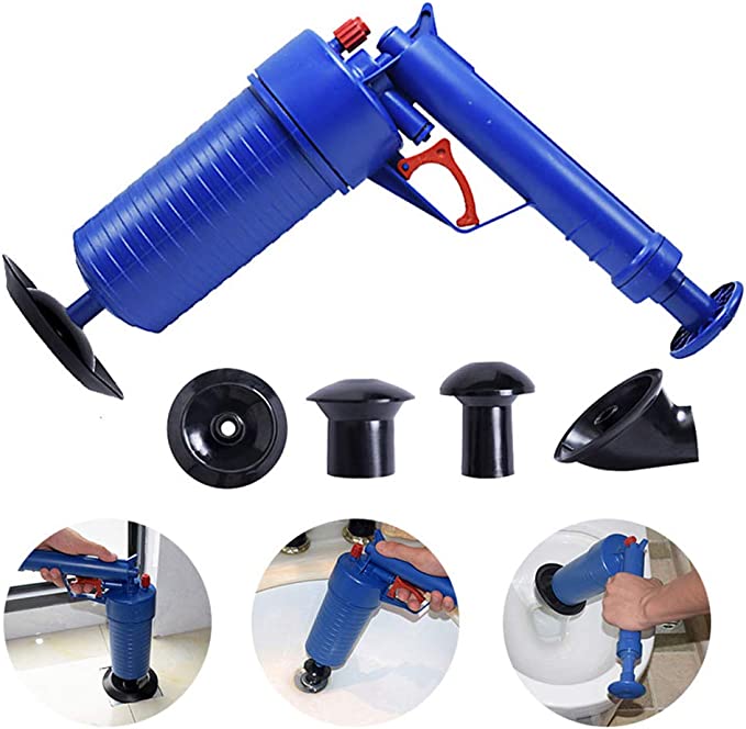 Air Drain Blaster With 4 Size Suckers & Anti Water Paper PAPAOTONG 6667 (Parcel Rate)