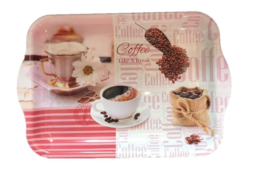 Plastic Tea Coffee Table Tray 39 x 26 cm Assorted Designs 6832 (Parcel Rate)