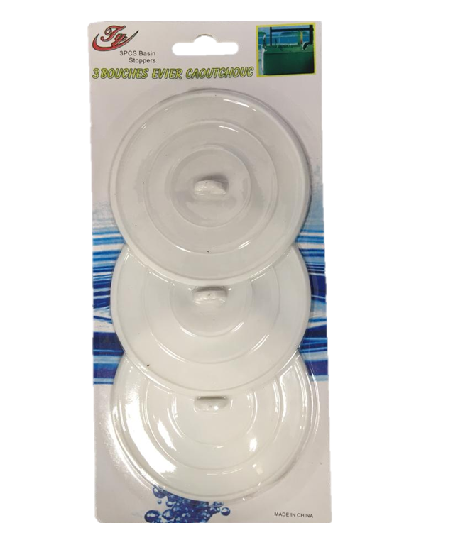Kitchen Sink Basin Drainer Plug 10 cm Pack of 3 6855 (Parcel Rate)