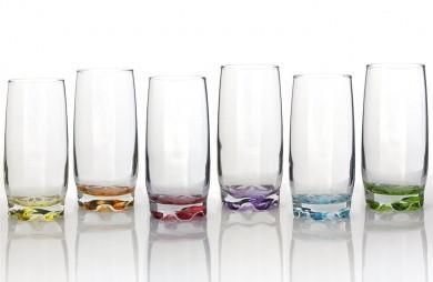 Set Of 6 CORAL ADORA 390cc- 13 1/4oz Glasses ADR25PT06 (Parcel Rate)