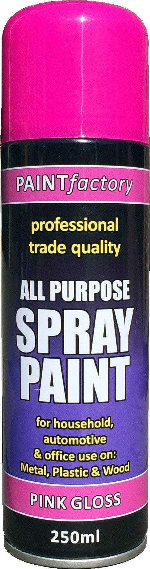 Paint Factory All Purpose Spray Paint Pink Gloss 250ml 7141 (Parcel Rate)