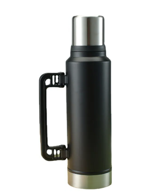 Stainless Steel Thermos Flask Bottle with Plastic Handle 1400 ml Assorted Colours 7389 (Parcel Rate)