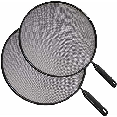 Metal Mesh Splatter Screen Food Protector Guard Black 2 Pack 6692 (Parcel Rate)