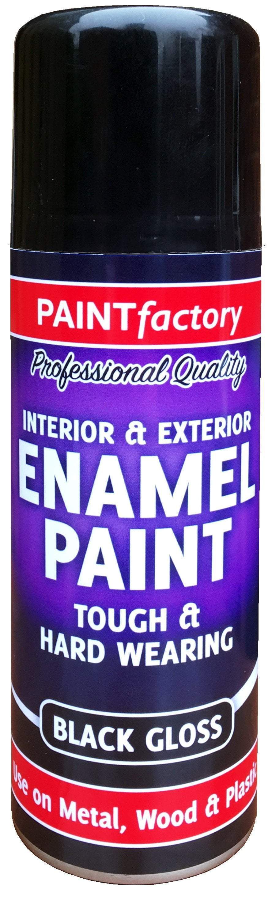 Paint Factory Enamel Paint Black Gloss 200ml 4699 (Parcel Rate)