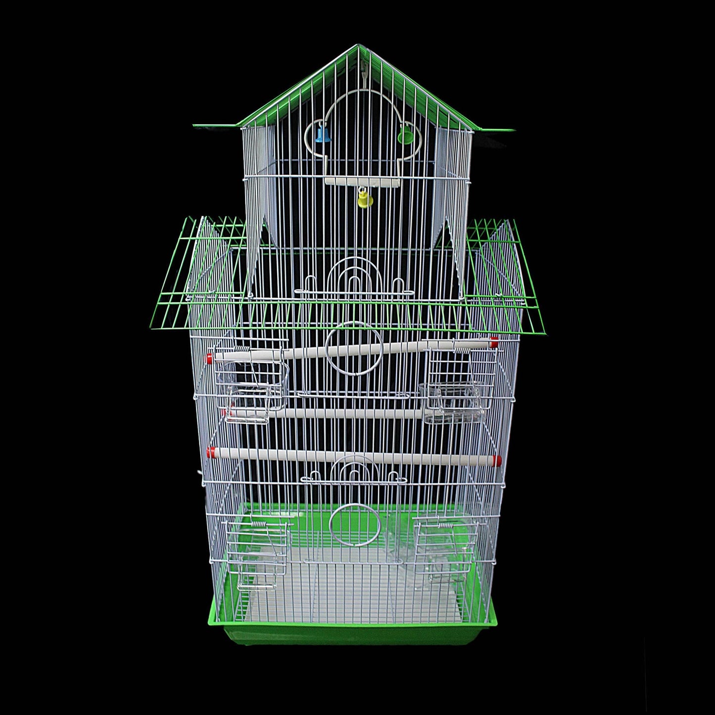 Large Multi Colours Parrot Bird Cage Indoor Plastic House Style Bird Parrot Cage 72cm x 37cm 0085 (Big Parcel Rate)