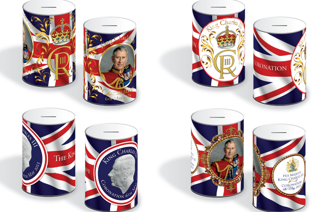 Coronation King Charles III Money Tin Small 100 x 150 mm COR001 (Parcel Rate)