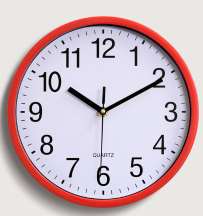 Standard Round Wall Clock 24 cm Assorted Colours 6987 (Parcel Rate)