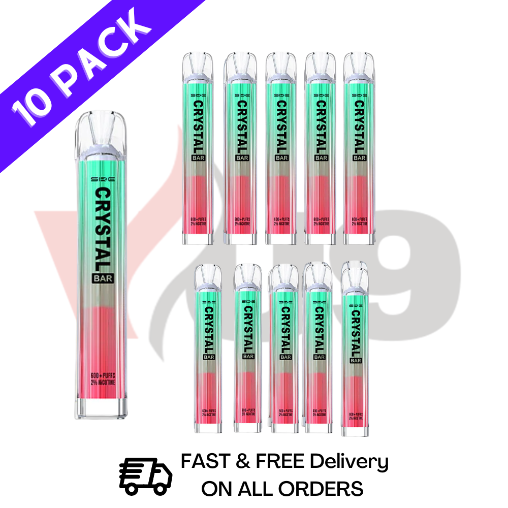 Apple Peach Crystal Bar VAPE SKE 10 Pack Multipack 600 Puff Device Bulk Wholesale