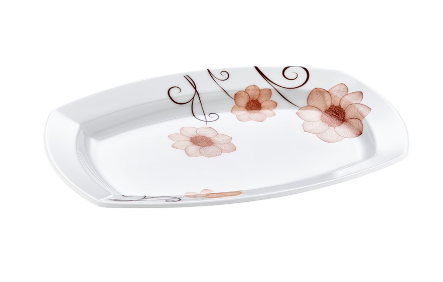 Melamine Oval Service Tray 18 x 26cm Assorted Designs Random Sent ALBDKR212 (Parcel Rate)