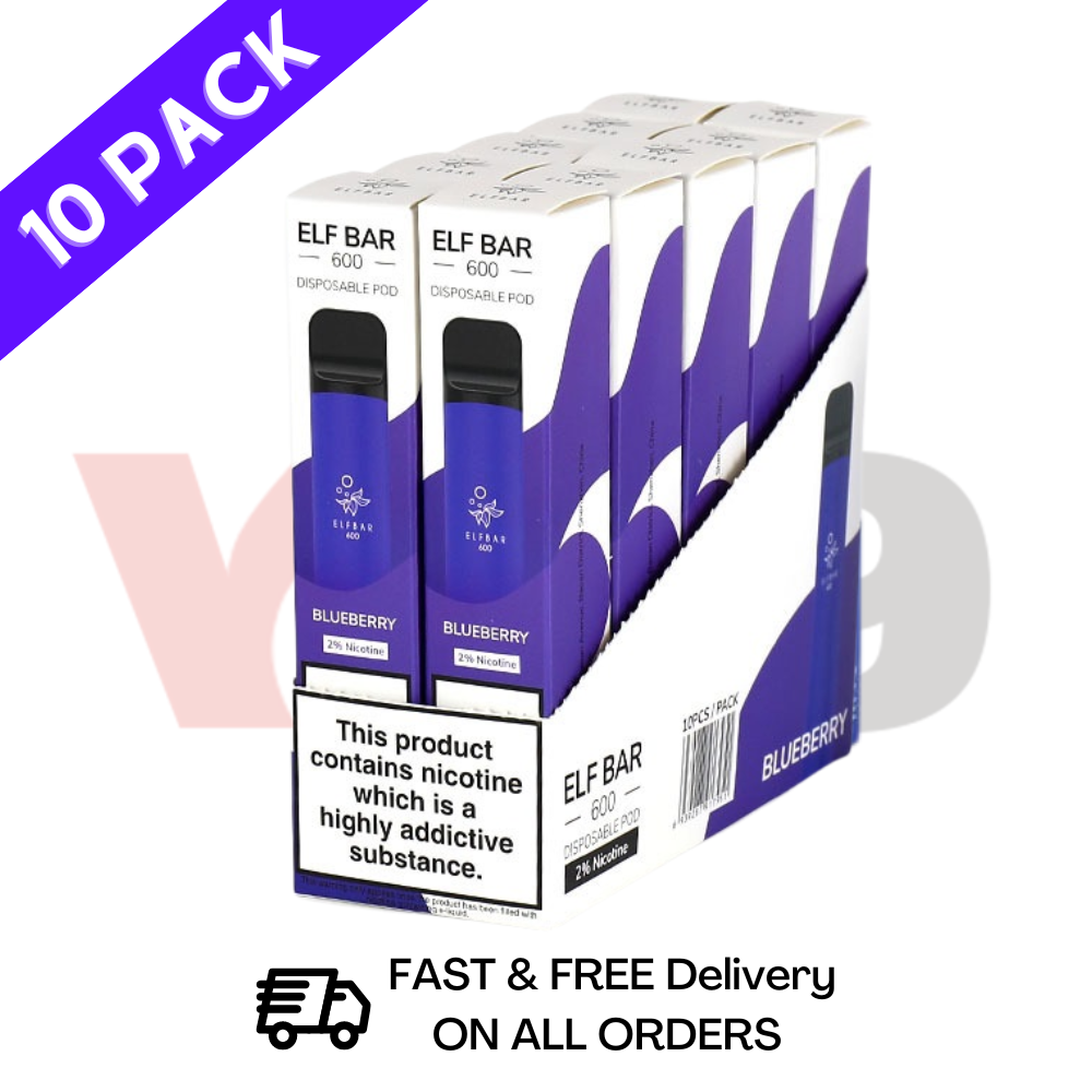 Elf Bar Bulk Pack Of 10 Blueberry Flavour Wholesale Disposable VU9 Wholesale Store Elf Bar Bulk Pack Of 10 Blueberry Flavour Wholesale Disposable VU9 Wholesale Store