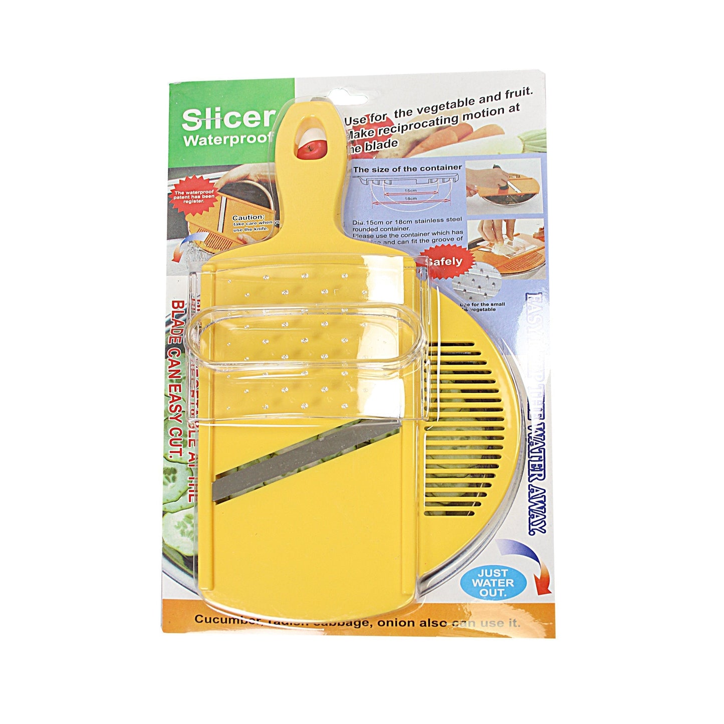 Vegetable Salad Elite Multipurpose Kitchen Slicer Cutter Green/Yellow 30 x 14cm 1969 (Parcel Rate)