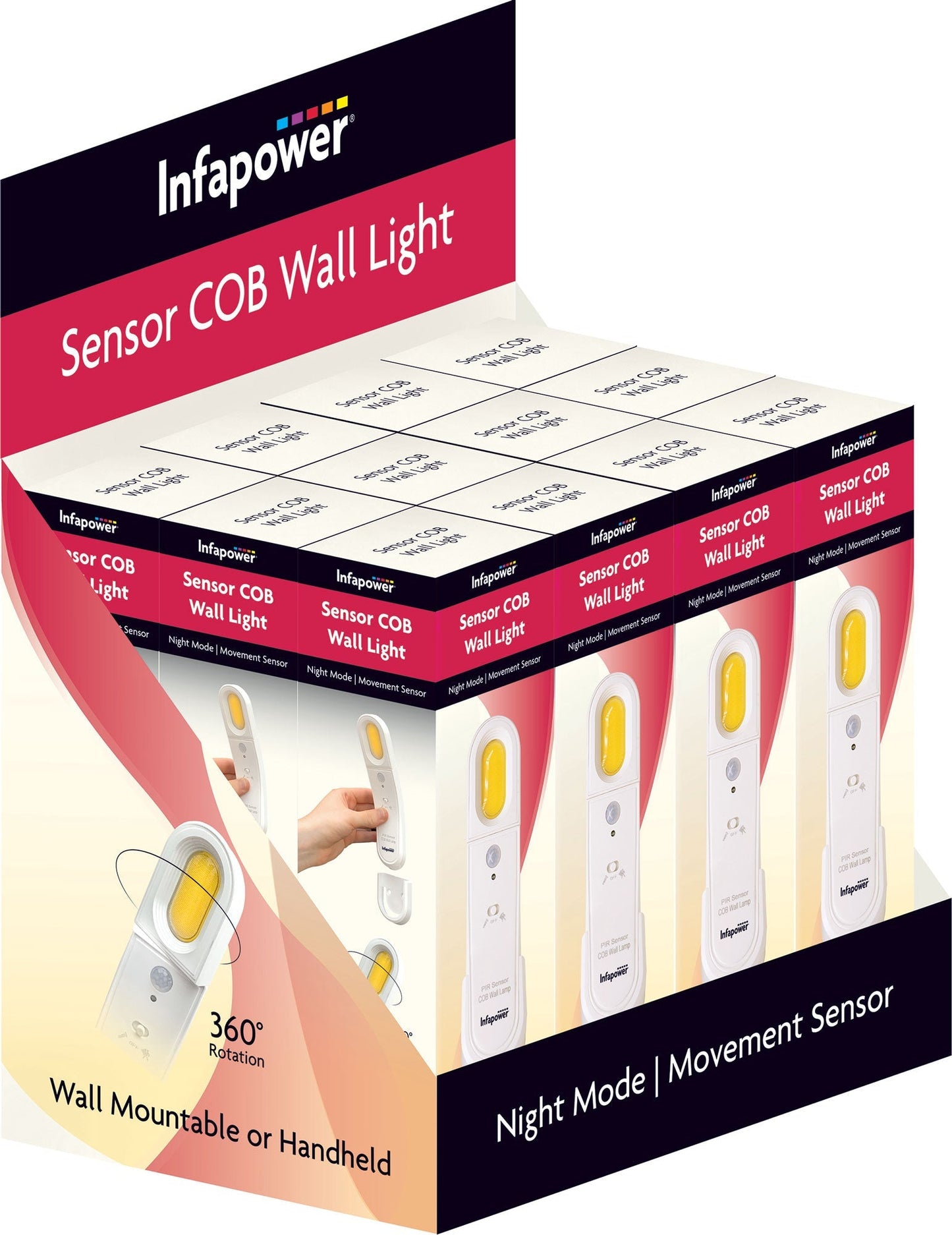Sensor COB Wall Light x 1 Piece Wall Mountable Or Hand Held F061 (Parcel Rate)