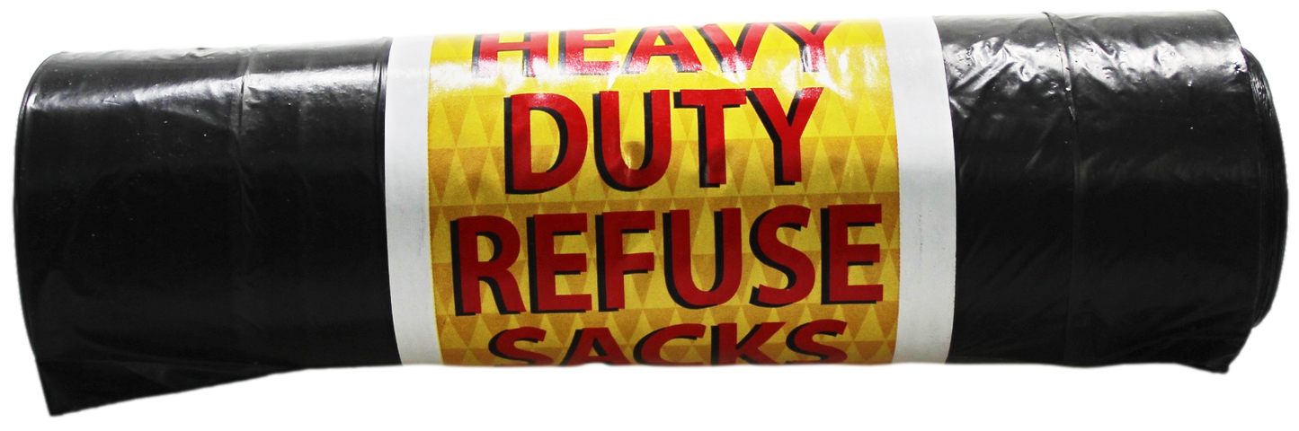 Roll Of Black Heavy Duty Refuse Sacks 20 Pcs LL5750 (Parcel Rate)
