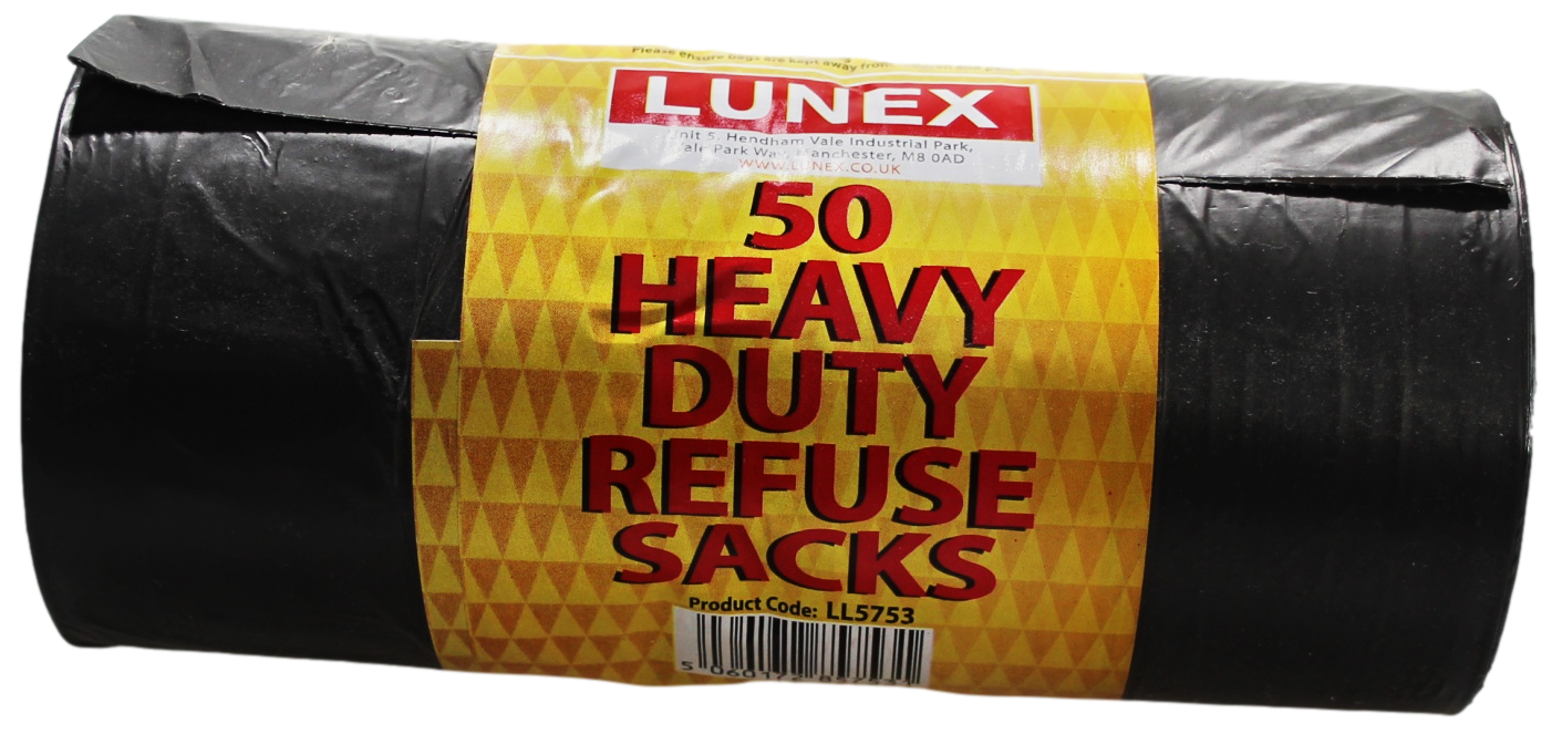 Heavy Duty Refuse Sacks 50 Pcs LL5753 (Parcel Rate)