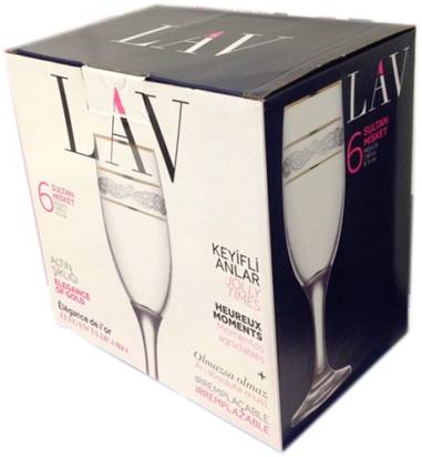 Sultan Misket Glasses Set Of 6 190cc 6 1/2oz MIS549GY0 (Parcel Rate)p