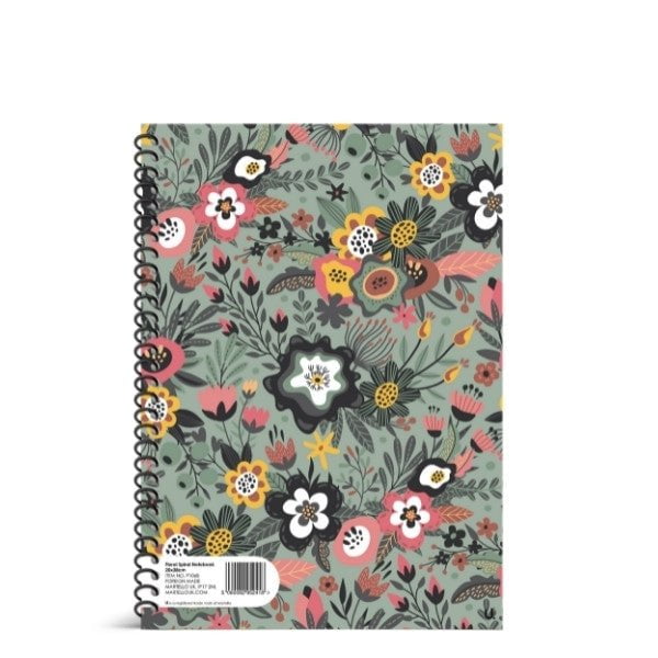 Floral Spiral Notebook 20 x 28cm School Assorted Designs P1068 (Parcel Rate)
