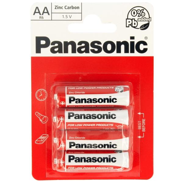 4x Panasonic AA Batteries Zinc Carbon R6 1.5V Battery PANAR6RB4 3283 (Large Letter Rate)