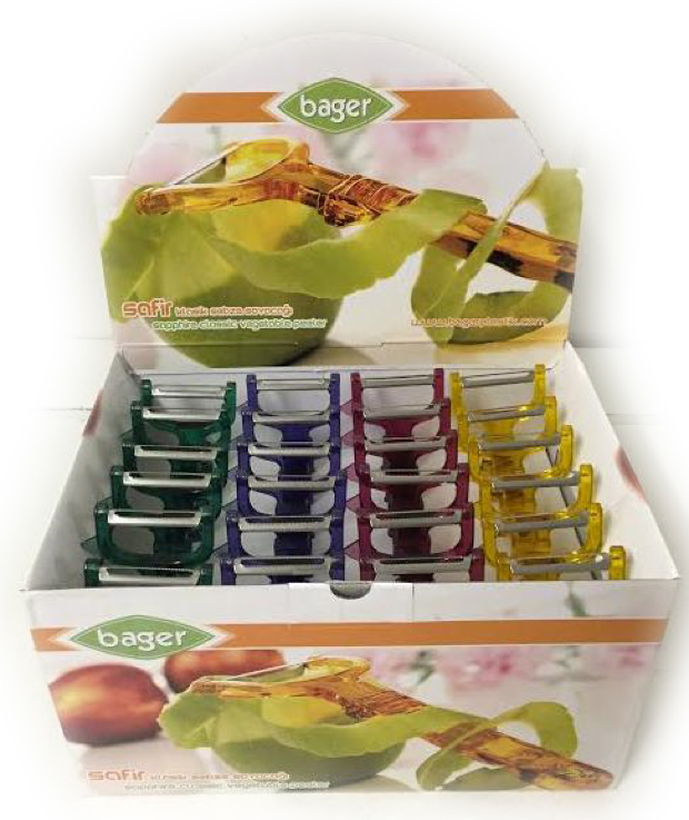 Bager Vegetable Peeler Plastic 16.5 x 7 cm Assorted Colours 9267 (Large Letter Rate)