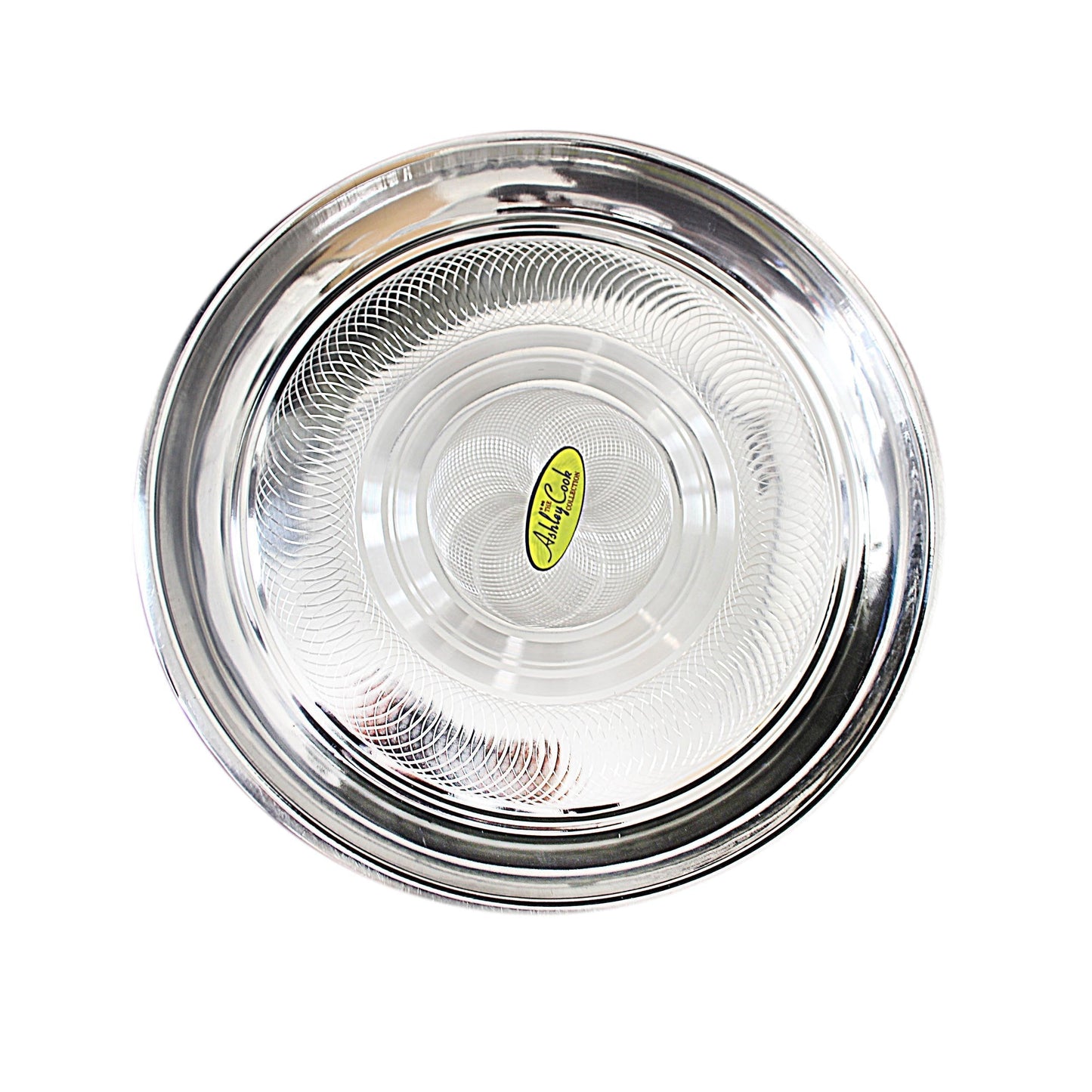 Ashley Cook Round Steel Shiny Kitchen Serving Tray 55cm 9910 (Parcel Rate)