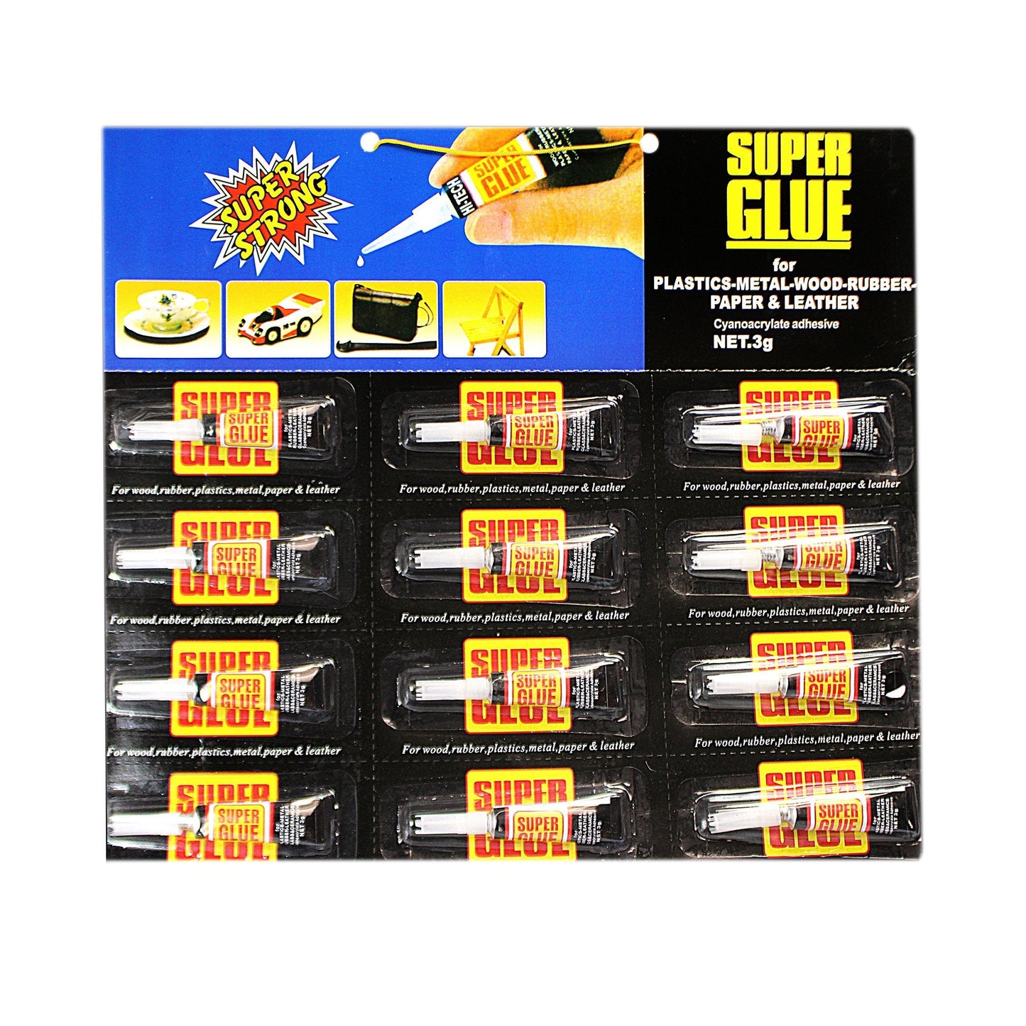 Pack Of 12 Multipurpose Super Strong Glue Home Diy 4063 (Large Letter Rate)