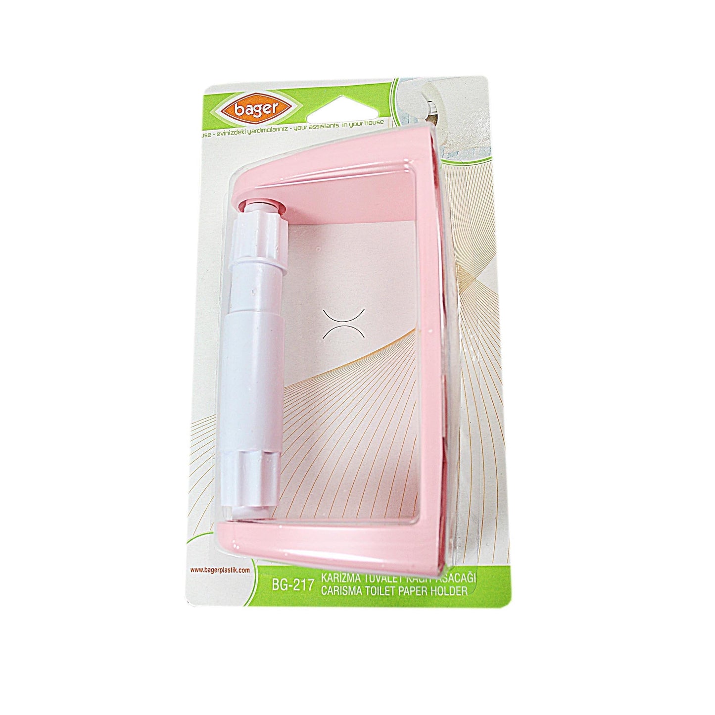 Plastic Toilet Paper Fitting Holder In Pink 9217 (Parcel Rate)