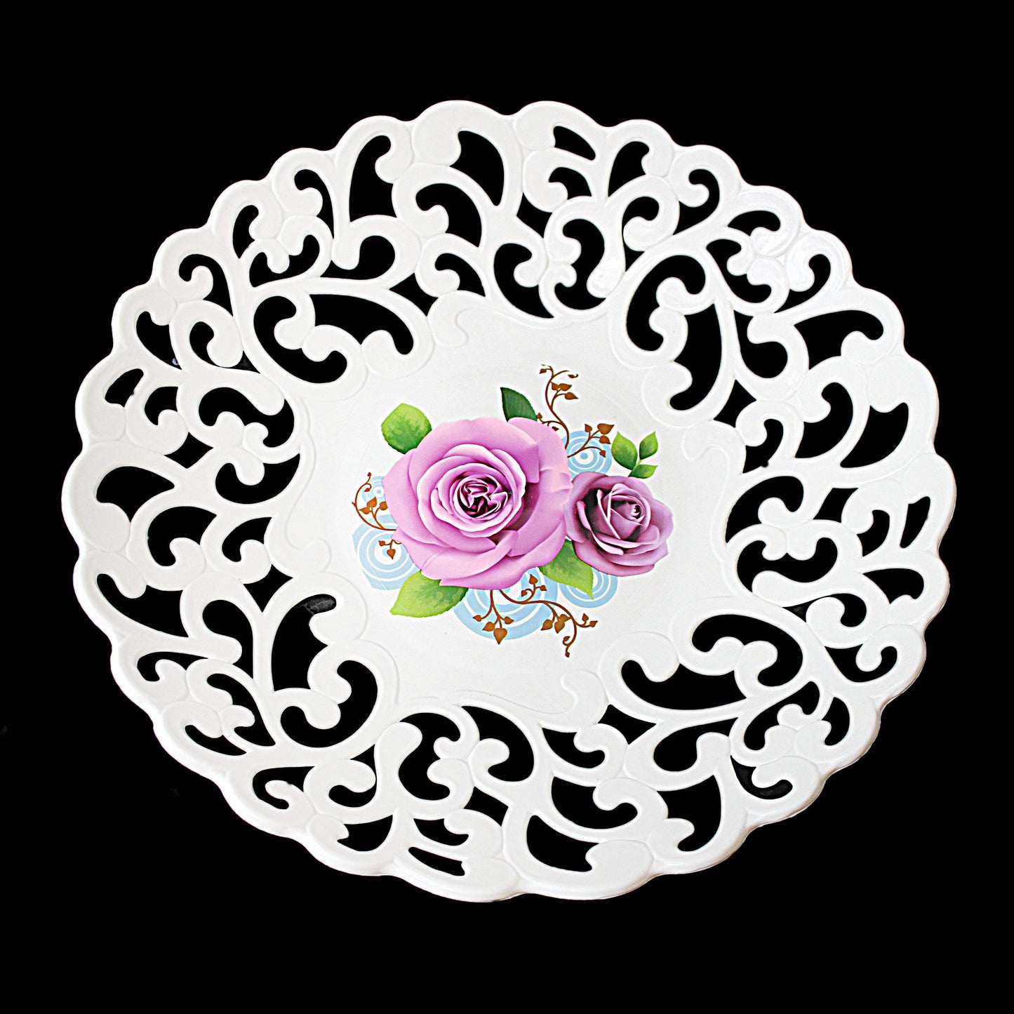 Floral Design Serving Tray Plastic 28cm 2264 (Parcel Rate)