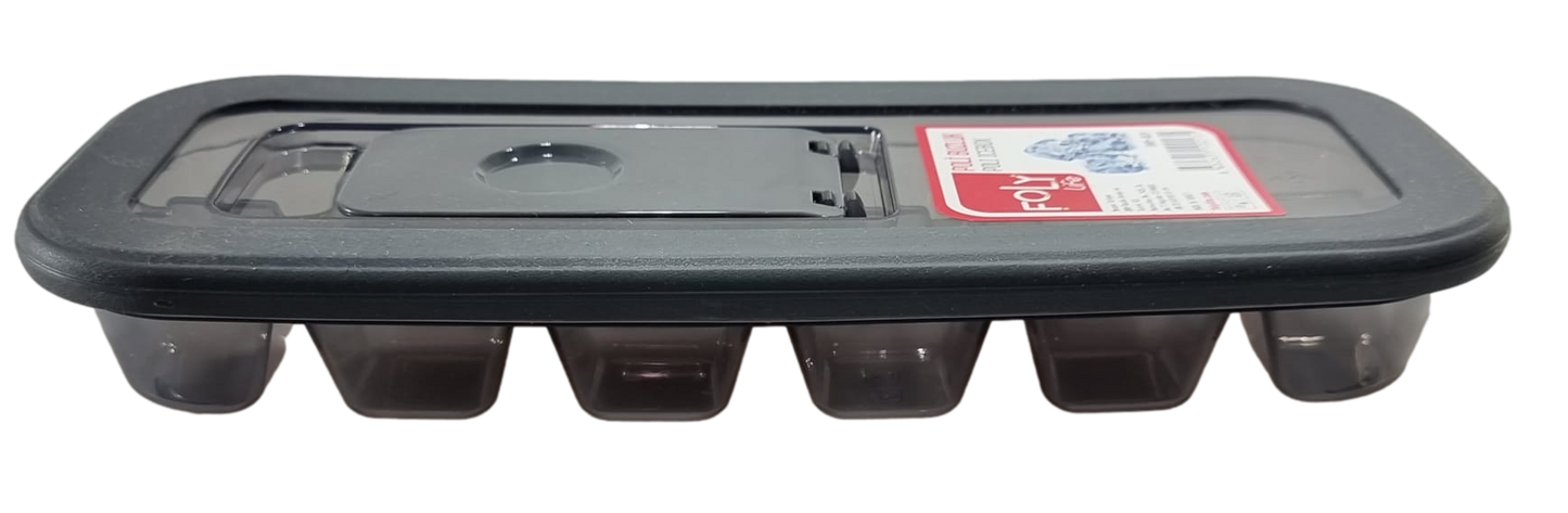 Foly Ice Box Tray Black with Pouring Plastic Lid 12 Ice Cubes BNM0131 (Parcel Rate)